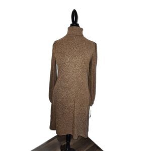 Women's Ophelia Roe Long Sleeve Sweater Dress Brown Small